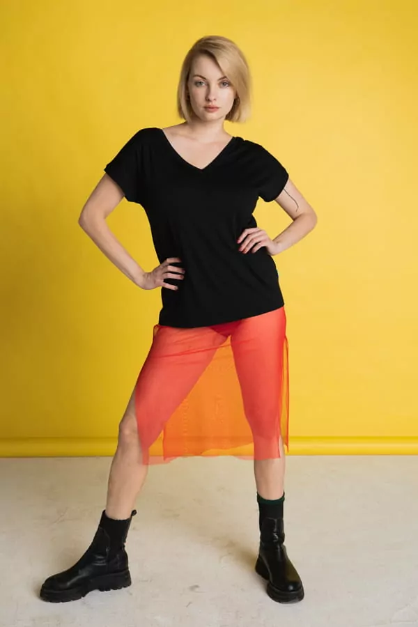 Dámské merino tričko Paterns V, krátký rukáv - Black