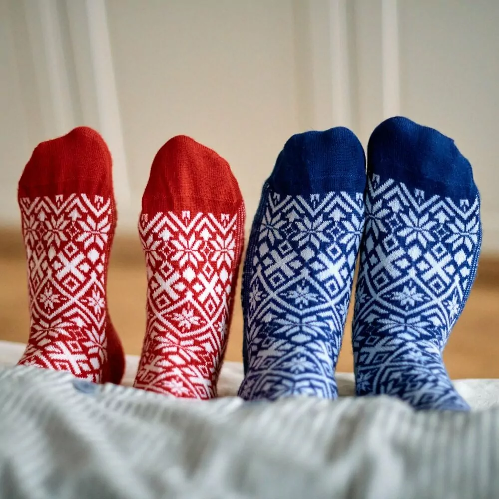 Northman - Fauske merino 2 pack - červená/béžová