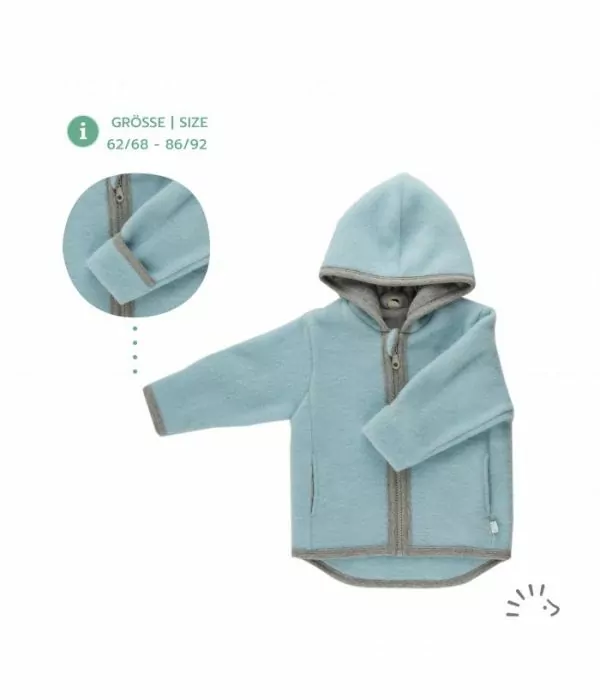 Bunda Iobio merino fleece - Ledově modrá