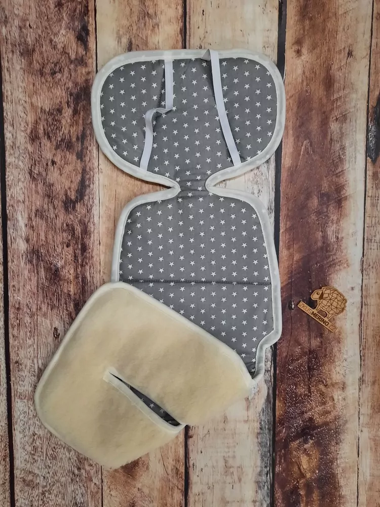 Merino podložka do autosedačky Runo shop- 9-18 kg bílý chlup