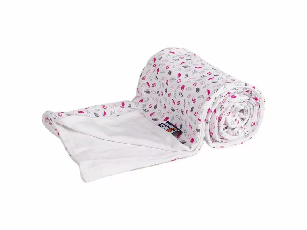 Letní oboustranná bambusová deka - vínové lístky