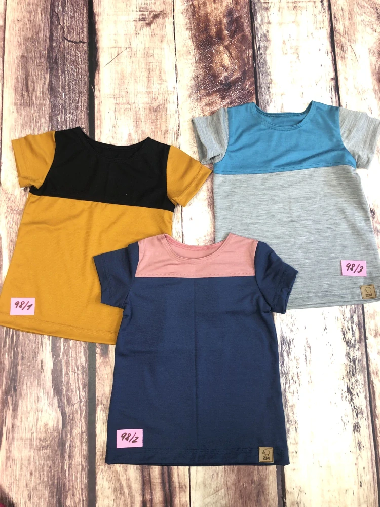 PATCHWORK LETNÍ merino tričko ZM Basic, KR - 98/104