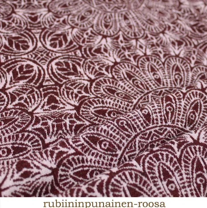 Zimní MERINO metráž - Mandala rubínová