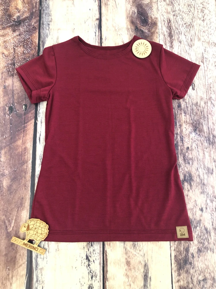 Letní junior MERINO tričko ZM Basic, KR - Javor