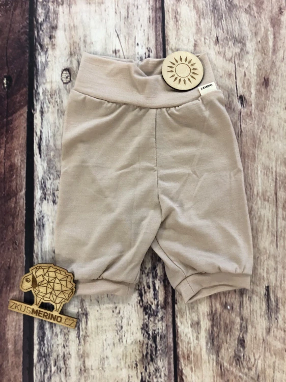 Letní MERINO capri kraťasy Lambio - Pískové