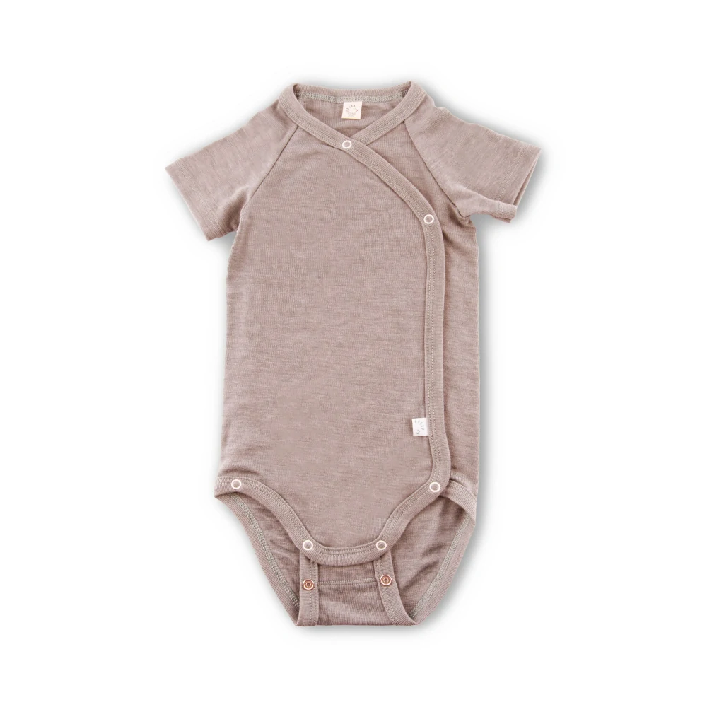 Merino/hedvábí ZAVINOVACÍ body Iobio, kr. rukáv - Sand melange