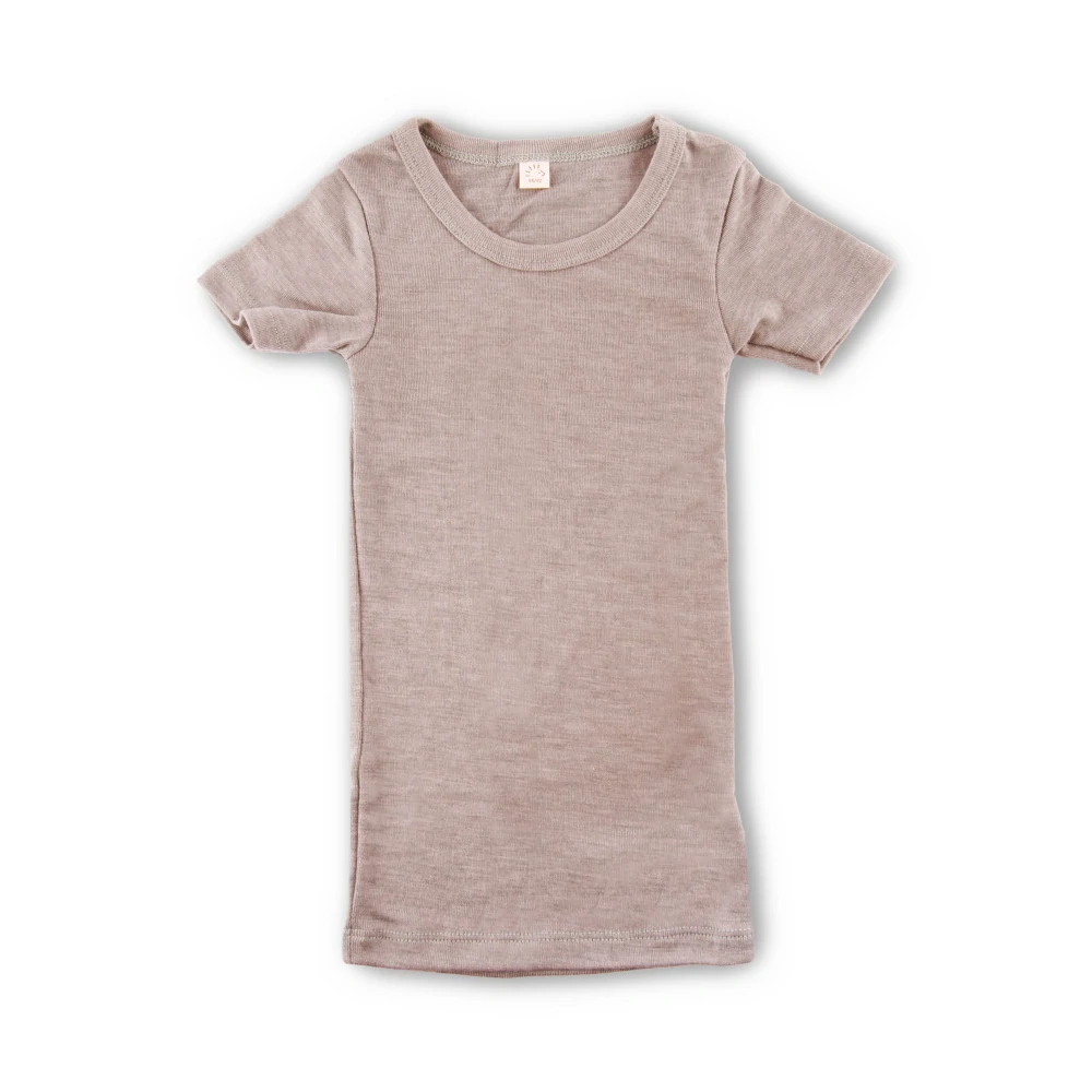 Tričko Iobio merino/hedvábí, KR - Sand melange