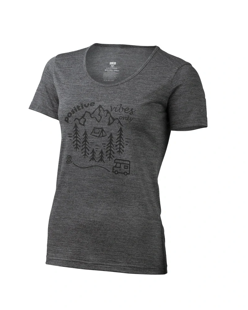 Dámské merino/bambus tričko Lasting, KR, BEAT - Šedá