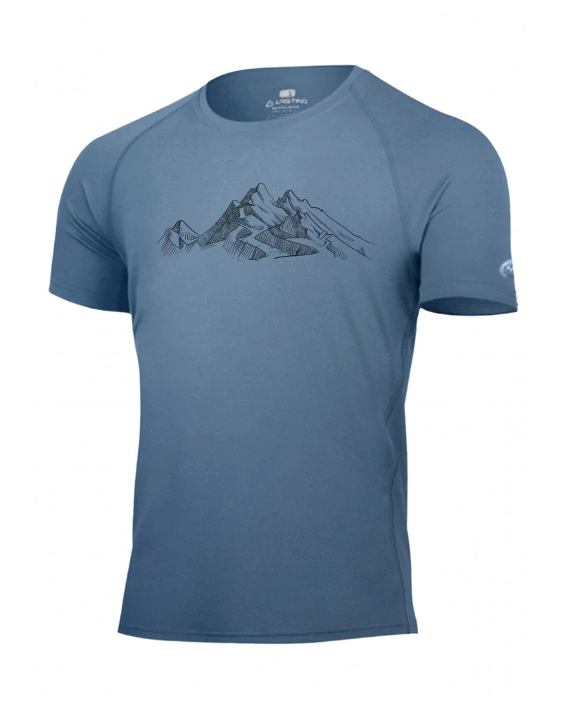 Pánské merino tričko LASTING - HILL modré