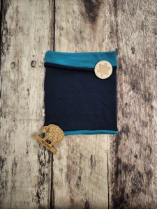 Merino nákrčník tunel Lambio - petrol/navy