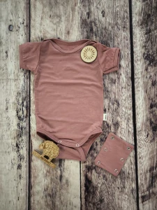 Rostoucí letní MERINO body Lambio, KR - Dusty rose*