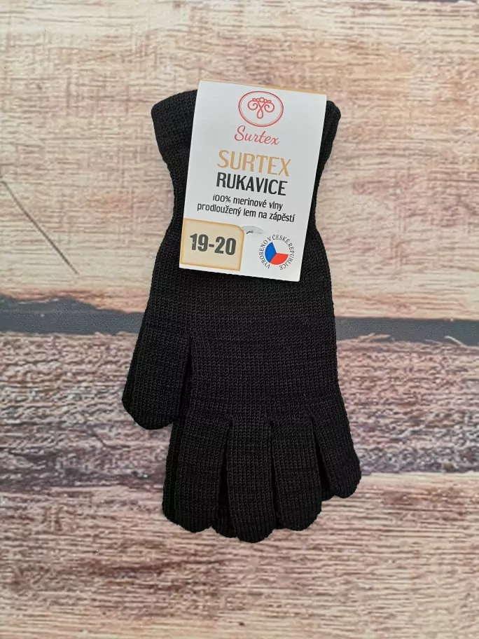 Surtex merino rukavice - černé