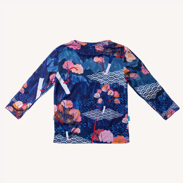 Dětské MERINO tričko Paterns, dlouhý rukáv - Tengoku