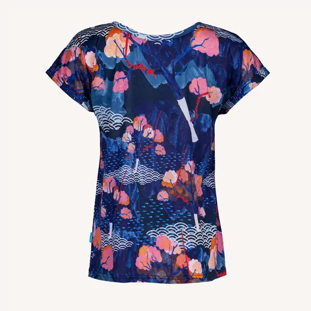 Dámské merino tričko Paterns V, krátký rukáv - Tengoku