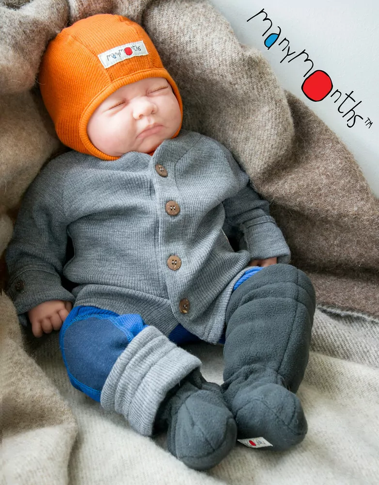 Merino kardigan ManyMonths - Silver cloud