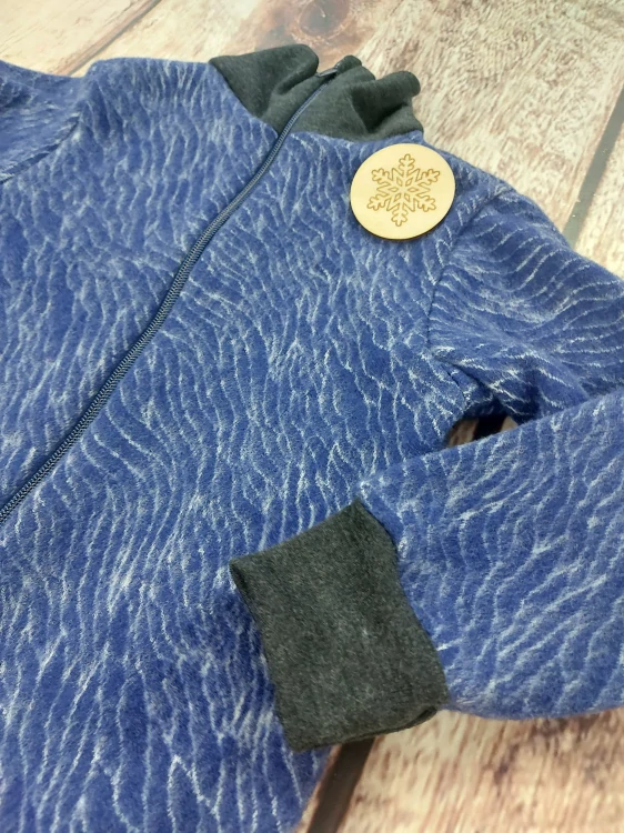 Mikina merino fleece se stojáčkem na zip Modré duny