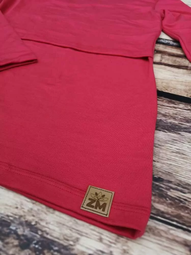 Dámské Tencel kojicí tričko ZM Basic s dlouhým rukávem - Bubble gum