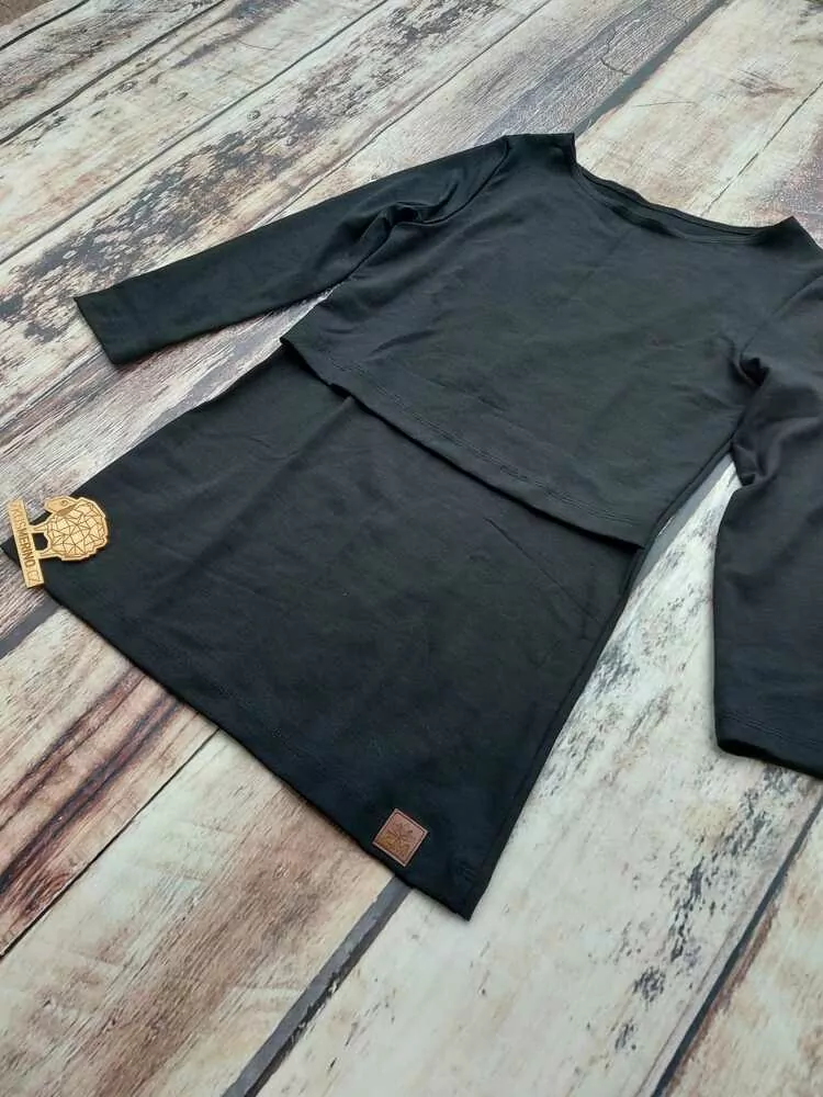 Dámské Tencel kojicí tričko ZM Basic s 3/4 rukávem - černé