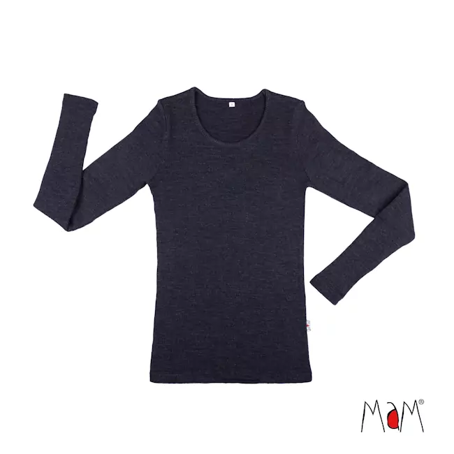 Dámské merino tričko Manymonths, dl.rukáv - Foggy Black