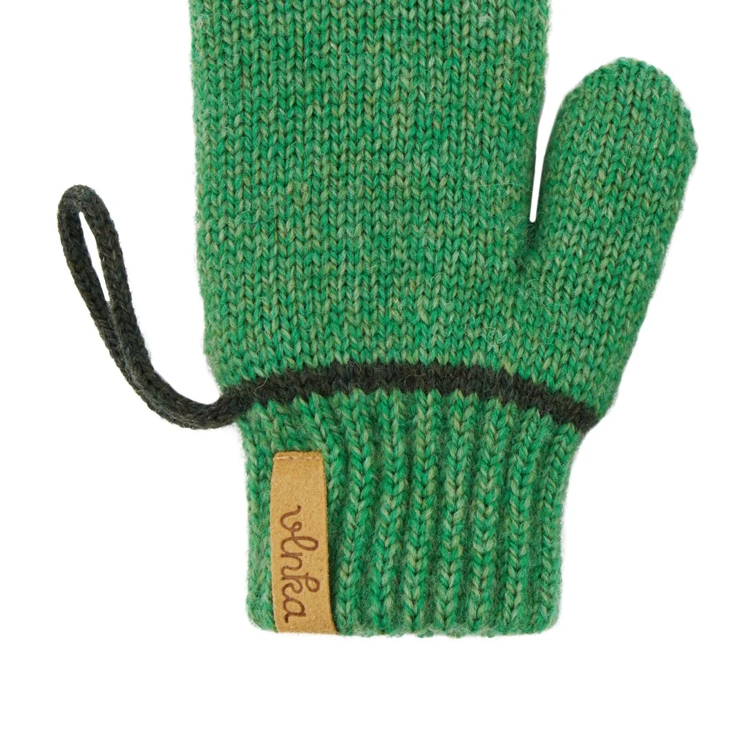 Dětské vlněné palčáky s poutkem Vlnka P03 zelená