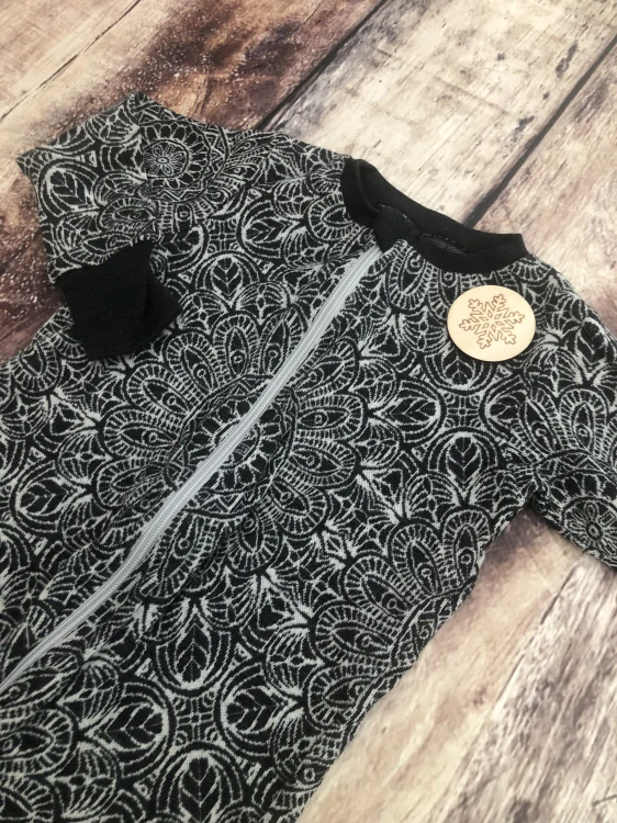 Rostoucí zimní MERINO overal Lambio, DR - Mandala grafit