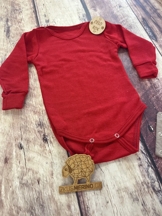 Rostoucí celoroční MERINO/HEDVÁBÍ body Lambio, DR - Červené