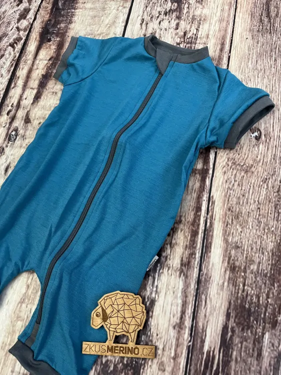 Rostoucí letní MERINO overal Lambio, KR - Petrol