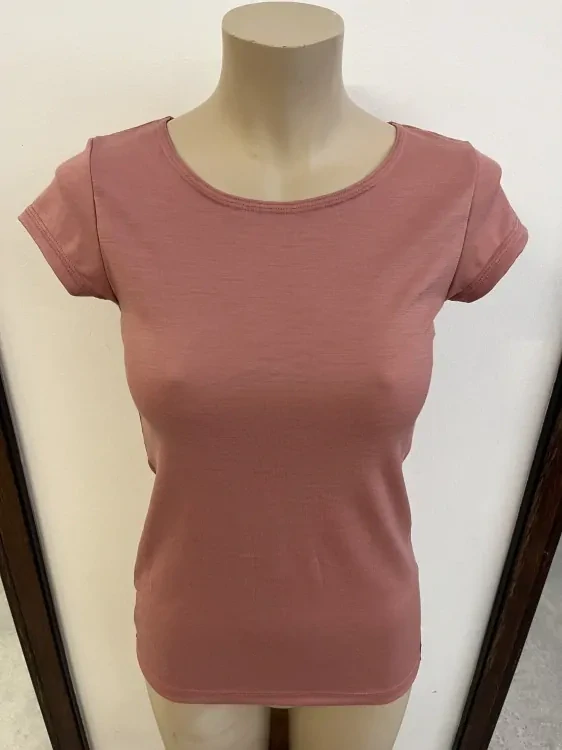 Dámské letní MERINO tričko ZM Basic, KR - Dusty rose 