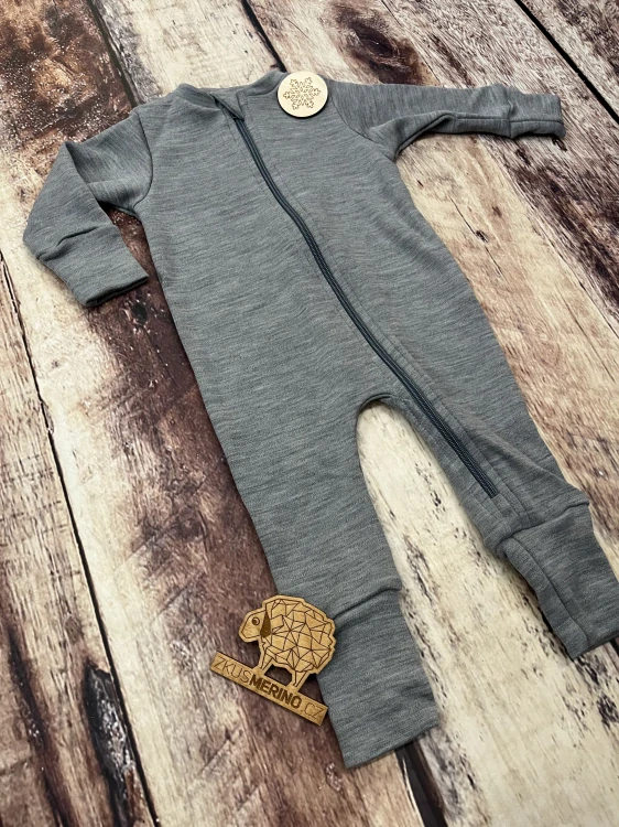 Rostoucí zimní MERINO overal Lambio, DR - Šedý melír