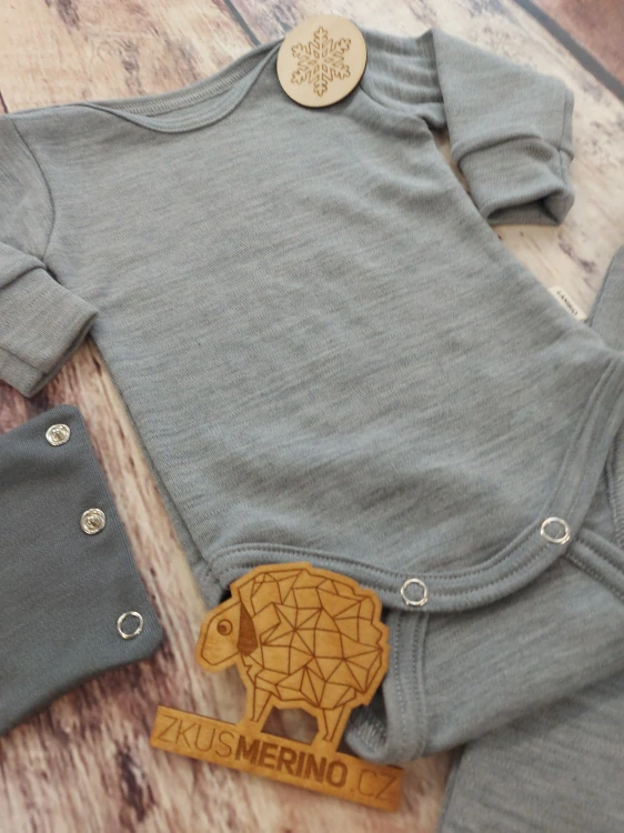 Rostoucí zimní MERINO komplet Lambio, DR - Šedý melír*