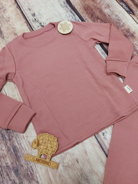 Zimní MERINO komplet / pyžamo Lambio - Dusty rose*