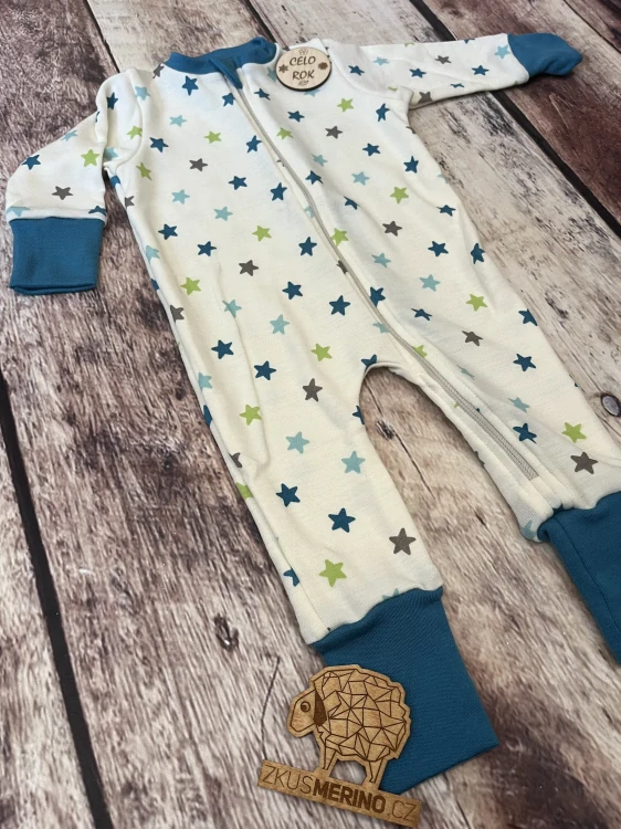 Rostoucí celoroční MERINO overal Lambio, DR - Hvězdy