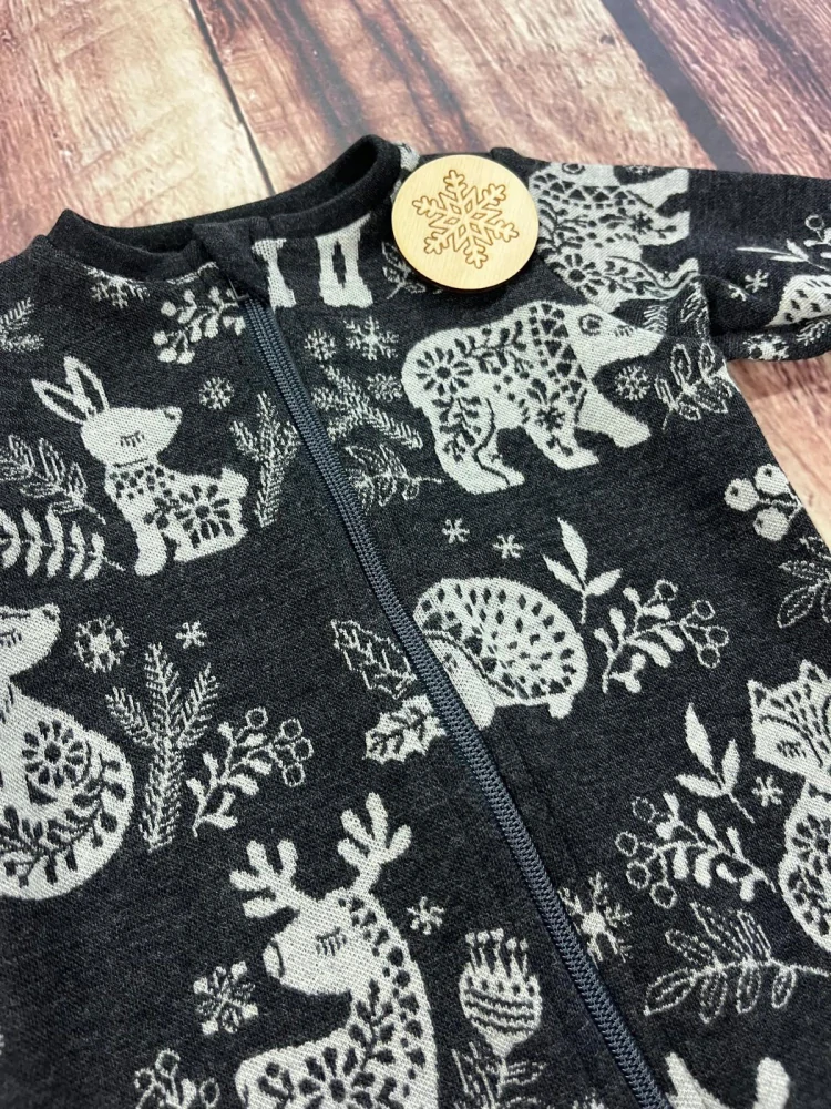 Rostoucí zimní MERINO overal Lambio, DR - Zvířátka grafit