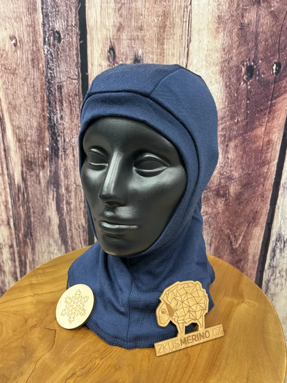 Zimní dvouvrstvá MERINO kukla Lambio - Petrol/navy