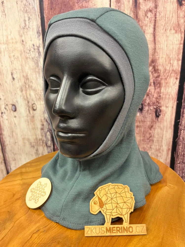 Zimní dvouvrstvá MERINO kukla Lambio - Šalvěj/petrol