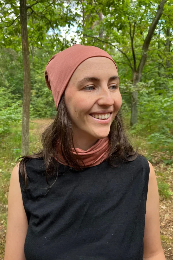 Merino nákrčník Paterns - Dusty pink/ jaipur