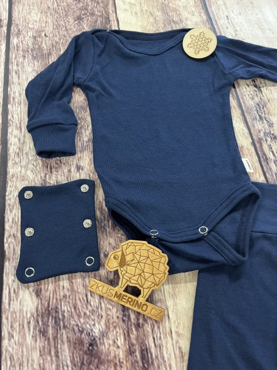 Rostoucí zimní MERINO komplet Lambio, DR - Navy