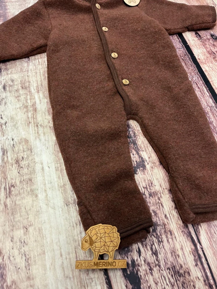 Merino fleece overal Engel - Skořicový