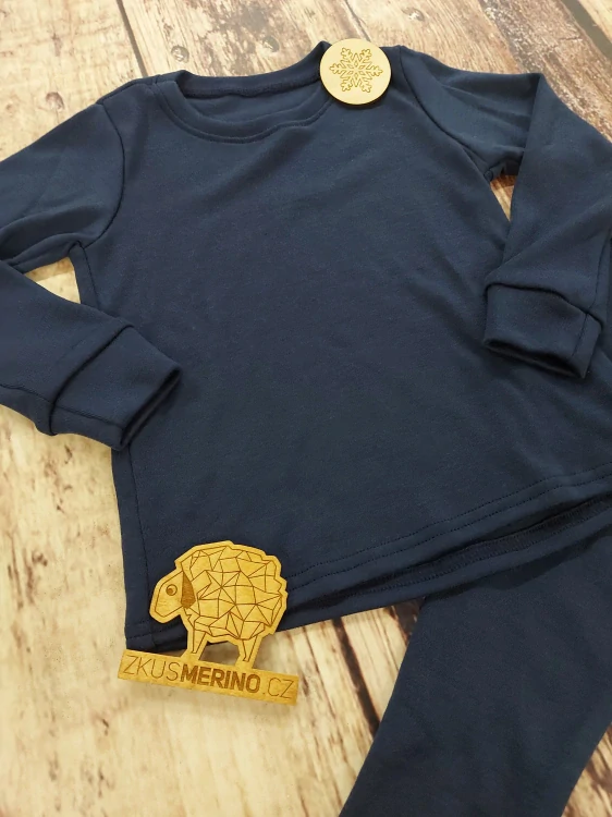 Zimní MERINO komplet / pyžamo Lambio - Navy%