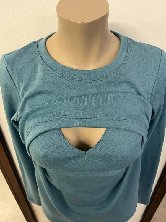 Dámské zimní MERINO kojící tričko ZM Basic, DR - Mořská zelená