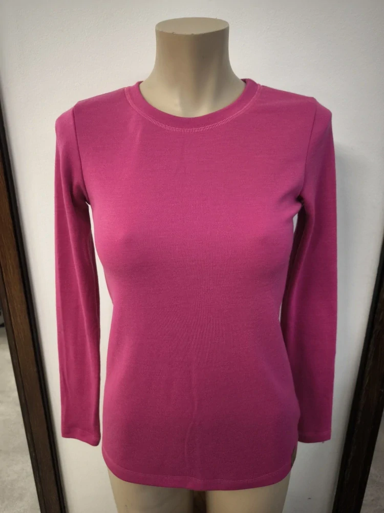 Dámské celoroční MERINO tričko ZM Basic - Tmavě růžová