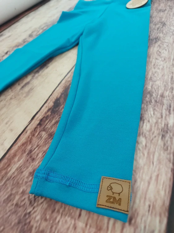 Dětské zimní MERINO legíny ZM Basic - tyrkys