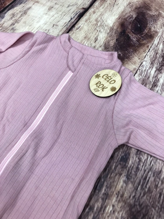 Rostoucí celoroční MERINO overal Lambio, DR - Kouřově růžové žebro, růžový zip