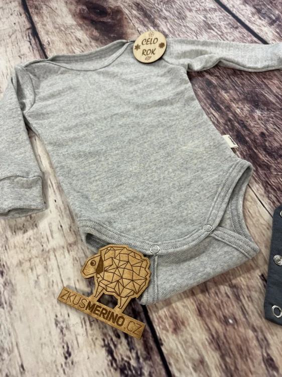 Rostoucí celoroční MERINO body Lambio, DR - Popelavá*