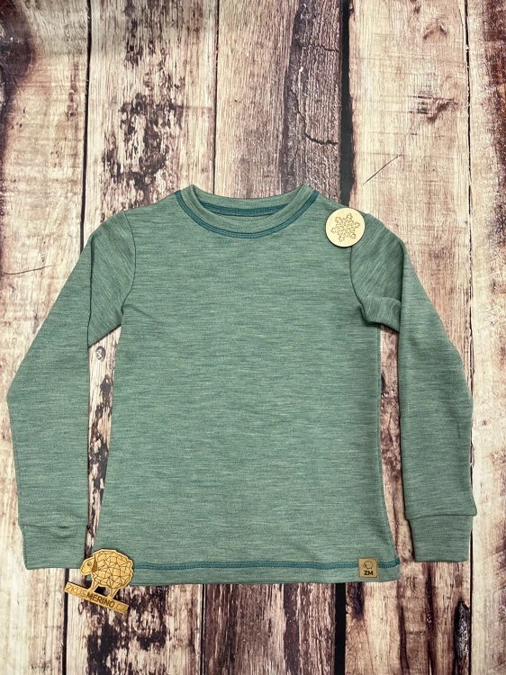 Zimní junior MERINO tričko ZM Basic, DR - Pistáciová