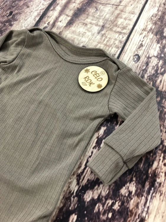 Rostoucí celoroční MERINO body Lambio, DR - Oříškové žebro*