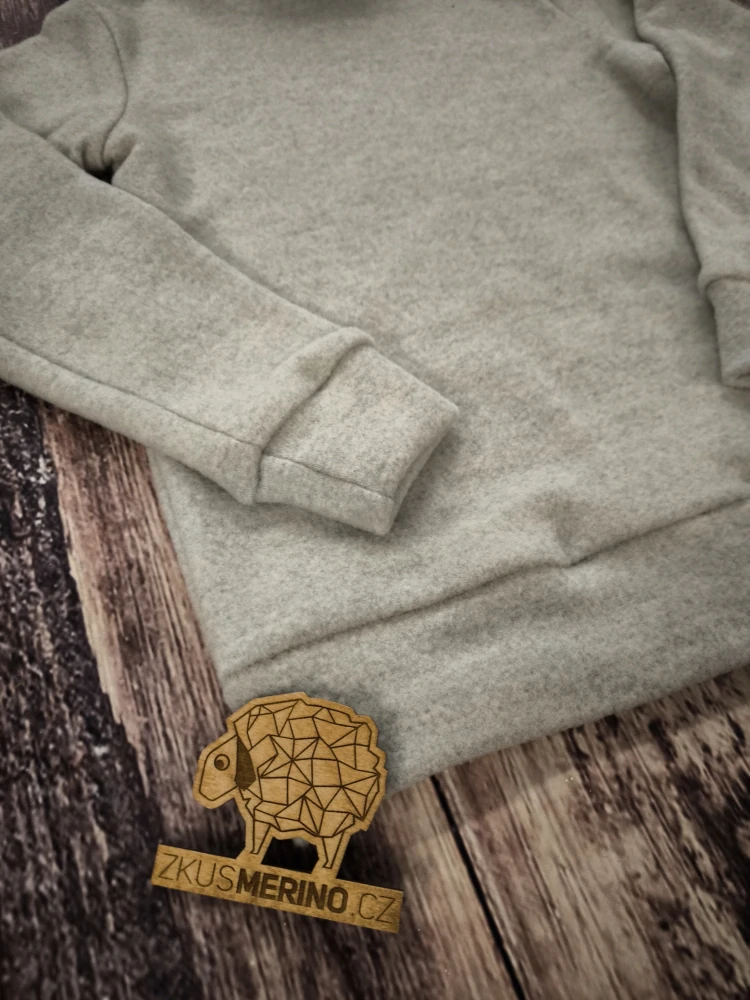 Junior Mikina merino fleece se stojáčkem ZM basic - Popelavá