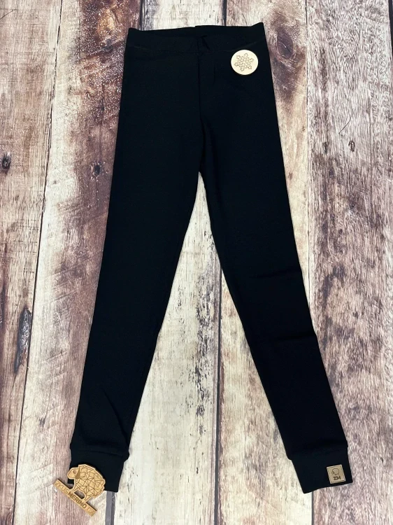 Zimní junior MERINO leginy ZM Basic - Černé