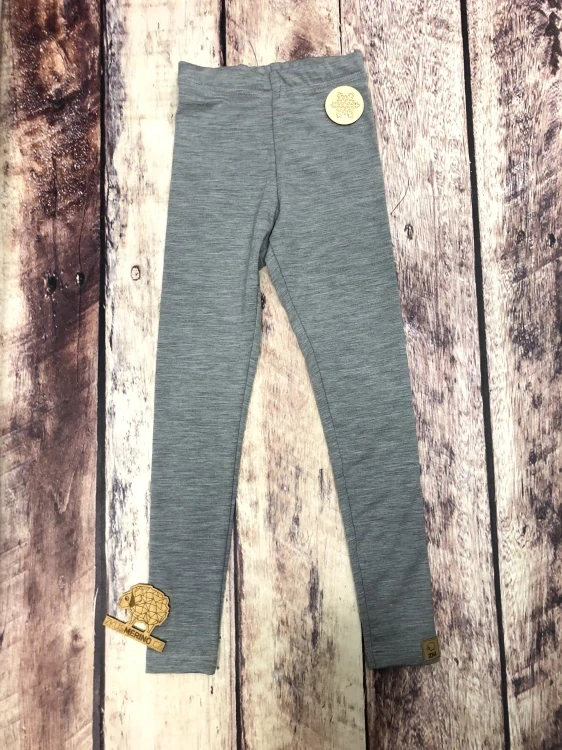 Zimní junior MERINO leginy ZM Basic exclusive - Šedý  melír