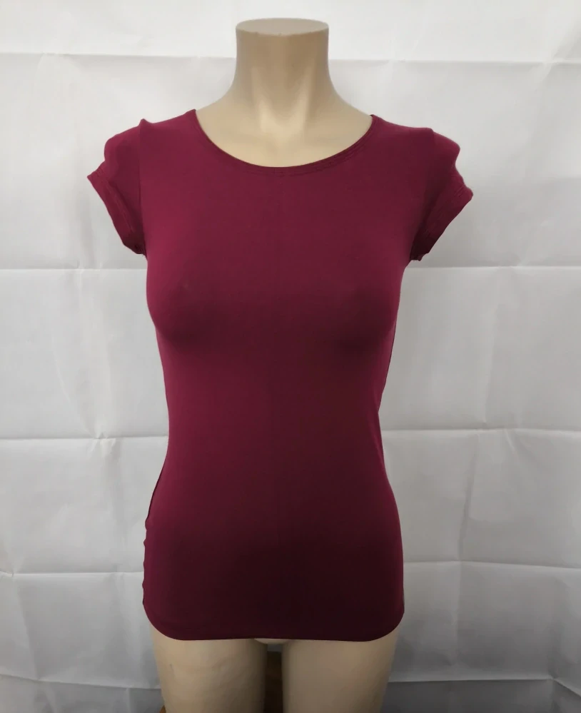 Dámské bambusové tričko ZM Basic, KR - Vínové